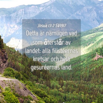 Picture 04 - Josua 13:2 SV1917 - Detta är nämligen vad som återstår av landet: - Bible Verse Picture