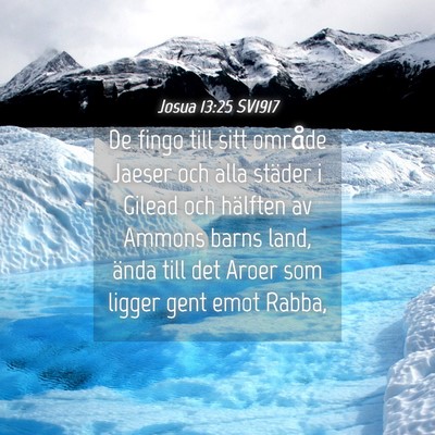 Picture 04 - Josua 13:25 SV1917 - De fingo till sitt område Jaeser och alla - Bible Verse Picture
