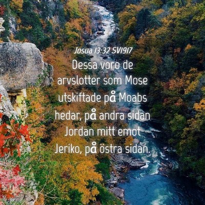 Picture 04 - Josua 13:32 SV1917 - Dessa voro de arvslotter som Mose utskiftade på - Bible Verse Picture