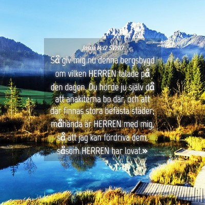 Picture 04 - Josua 14:12 SV1917 - Så giv mig nu denna bergsbygd om vilken HERREN - Bible Verse Picture