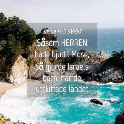 Picture 04 - Josua 14:5 SV1917 - Såsom HERREN hade bjudit Mose, så gjorde - Bible Verse Picture