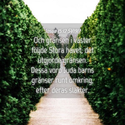 Picture 04 - Josua 15:12 SV1917 - Och gränsen i väster följde Stora havet; det - Bible Verse Picture