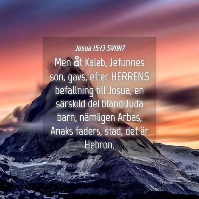 Picture 04 - Josua 15:13 SV1917 - Men åt Kaleb, Jefunnes son, gavs, efter HERRENS - Bible Verse Picture