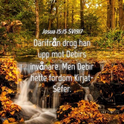 Picture 04 - Josua 15:15 SV1917 - Därifrån drog han upp mot Debirs invånare. Men - Bible Verse Picture