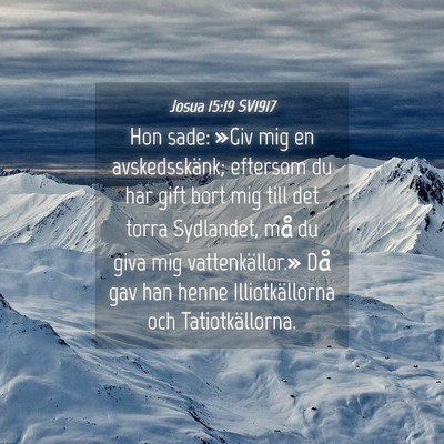 Picture 04 - Josua 15:19 SV1917 - Hon sade: »Giv mig en avskedsskänk; eftersom du - Bible Verse Picture