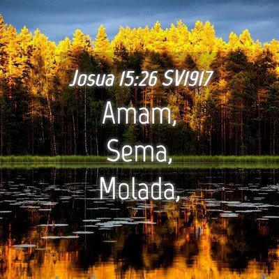 Picture 04 - Josua 15:26 SV1917 - Amam, Sema, - Bible Verse Picture