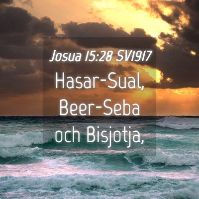 Picture 04 - Josua 15:28 SV1917 - Hasar-Sual, Beer-Seba och - Bible Verse Picture