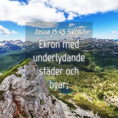 Picture 04 - Josua 15:45 SV1917 - Ekron med underlydande städer och - Bible Verse Picture