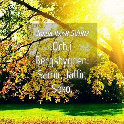 Picture 04 - Josua 15:48 SV1917 - Och i Bergsbygden: Samir, Jattir, - Bible Verse Picture