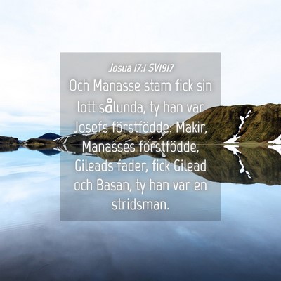 Picture 04 - Josua 17:1 SV1917 - Och Manasse stam fick sin lott sålunda, ty han - Bible Verse Picture