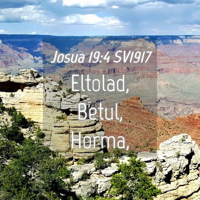 Picture 04 - Josua 19:4 SV1917 - Eltolad, Betul, - Bible Verse Picture