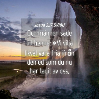 Picture 04 - Josua 2:17 SV1917 - Och männen sade till henne: »Vi vilja likväl - Bible Verse Picture