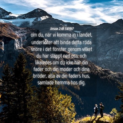 Picture 04 - Josua 2:18 SV1917 - om du, när vi komma in i landet, underlåter att - Bible Verse Picture