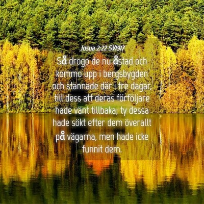 Picture 04 - Josua 2:22 SV1917 - Så drogo de nu åstad och kommo upp i - Bible Verse Picture