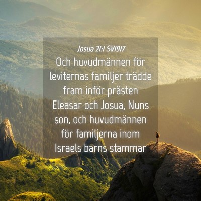Picture 04 - Josua 21:1 SV1917 - Och huvudmännen för leviternas familjer trädde - Bible Verse Picture