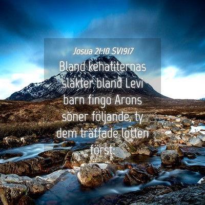 Picture 04 - Josua 21:10 SV1917 - Bland kehatiternas släkter bland Levi barn fingo - Bible Verse Picture