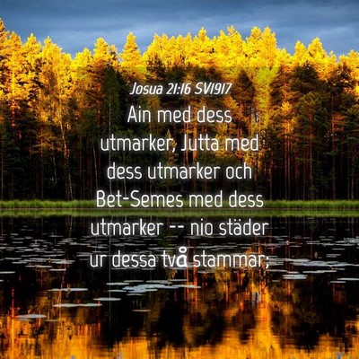 Picture 04 - Josua 21:16 SV1917 - Ain med dess utmarker, Jutta med dess utmarker - Bible Verse Picture