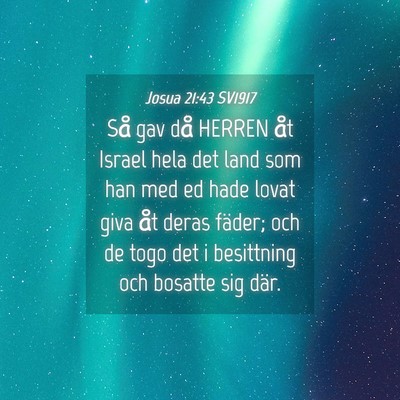 Picture 04 - Josua 21:43 SV1917 - Så gav då HERREN åt Israel hela det land som - Bible Verse Picture