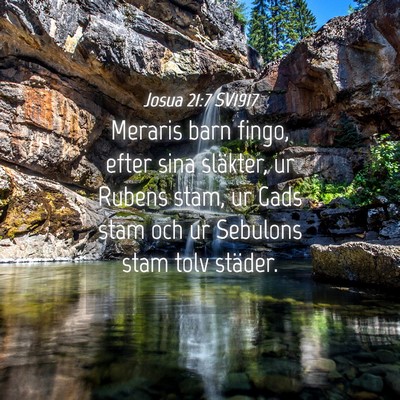 Picture 04 - Josua 21:7 SV1917 - Meraris barn fingo, efter sina släkter, ur - Bible Verse Picture