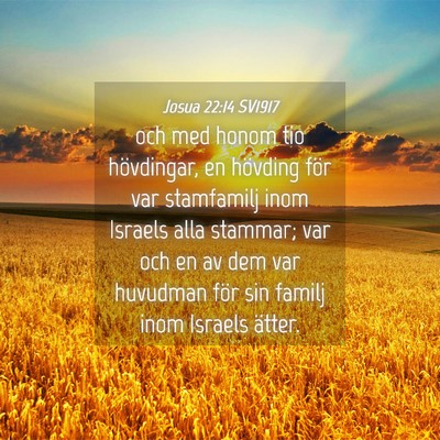 Picture 04 - Josua 22:14 SV1917 - och med honom tio hövdingar, en hövding för - Bible Verse Picture