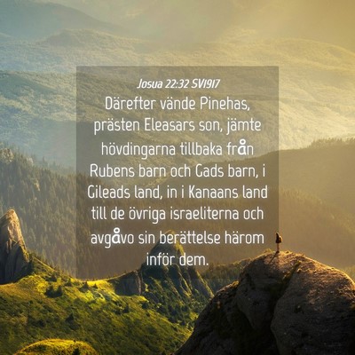 Picture 04 - Josua 22:32 SV1917 - Därefter vände Pinehas, prästen Eleasars son, - Bible Verse Picture