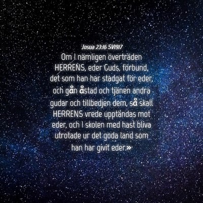 Picture 04 - Josua 23:16 SV1917 - Om I nämligen överträden HERRENS, eder Guds, - Bible Verse Picture