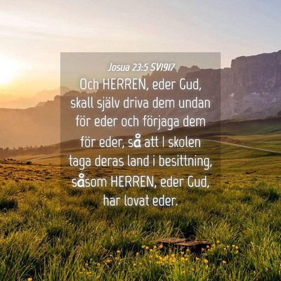 Picture 04 - Josua 23:5 SV1917 - Och HERREN, eder Gud, skall själv driva dem - Bible Verse Picture