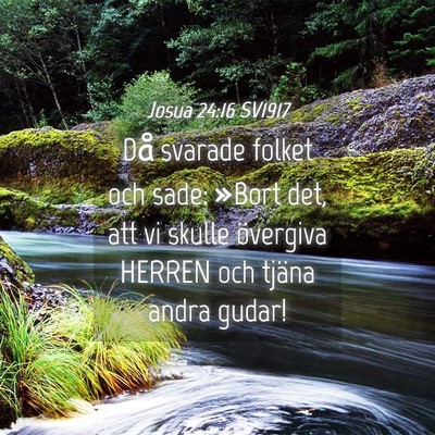 Picture 04 - Josua 24:16 SV1917 - Då svarade folket och sade: »Bort det, att vi - Bible Verse Picture