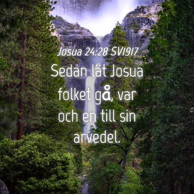 Picture 04 - Josua 24:28 SV1917 - Sedan lät Josua folket gå, var och en till sin - Bible Verse Picture