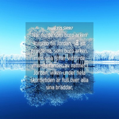 Picture 04 - Josua 3:15 SV1917 - När nu de som buro arken kommo till Jordan, så - Bible Verse Picture