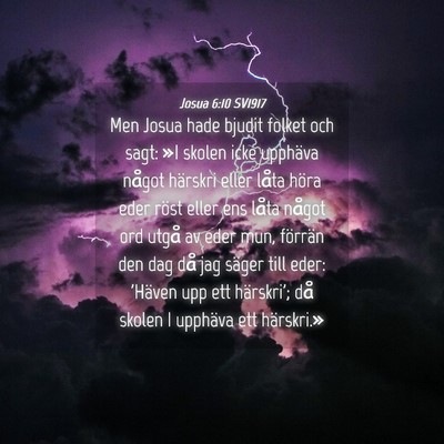 Picture 04 - Josua 6:10 SV1917 - Men Josua hade bjudit folket och sagt: »I skolen - Bible Verse Picture