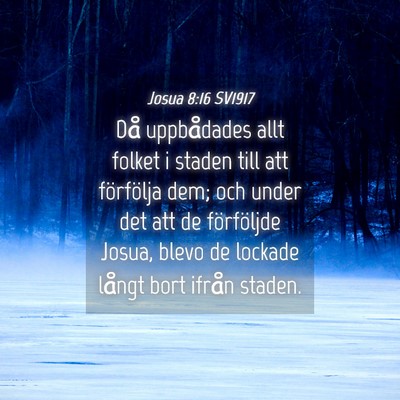 Picture 04 - Josua 8:16 SV1917 - Då uppbådades allt folket i staden till att - Bible Verse Picture