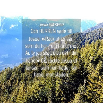Picture 04 - Josua 8:18 SV1917 - Och HERREN sade till Josua: »Räck ut lansen, - Bible Verse Picture