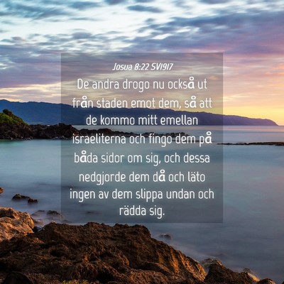 Picture 04 - Josua 8:22 SV1917 - De andra drogo nu också ut från staden emot - Bible Verse Picture