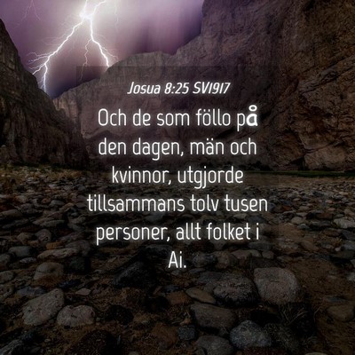 Picture 04 - Josua 8:25 SV1917 - Och de som föllo på den dagen, män och - Bible Verse Picture