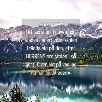 Picture 04 - Josua 8:8 SV1917 - Och så snart I haven fått staden i edert våld, - Bible Verse Picture
