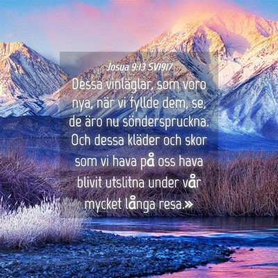 Picture 04 - Josua 9:13 SV1917 - Dessa vinläglar, som voro nya, när vi fyllde - Bible Verse Picture