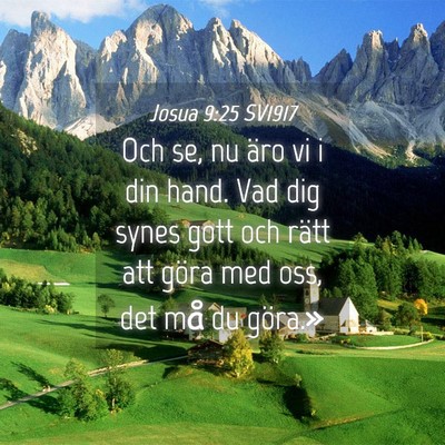 Picture 04 - Josua 9:25 SV1917 - Och se, nu äro vi i din hand. Vad dig synes gott - Bible Verse Picture