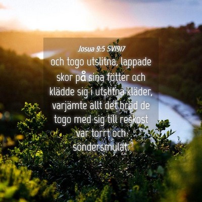 Picture 04 - Josua 9:5 SV1917 - och togo utslitna, lappade skor på sina fötter - Bible Verse Picture