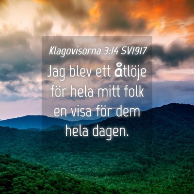 Picture 04 - Klagovisorna 3:14 SV1917 - Jag blev ett åtlöje för hela mitt folk en visa - Bible Verse Picture