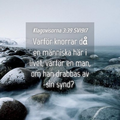 Picture 04 - Klagovisorna 3:39 SV1917 - Varför knorrar då en människa här i livet, - Bible Verse Picture