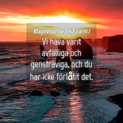 Picture 04 - Klagovisorna 3:42 SV1917 - Vi hava varit avfälliga och gensträviga, och du - Bible Verse Picture