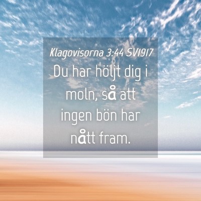Picture 04 - Klagovisorna 3:44 SV1917 - Du har höljt dig i moln, så att ingen bön har - Bible Verse Picture