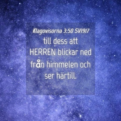 Picture 04 - Klagovisorna 3:50 SV1917 - till dess att HERREN blickar ned från himmelen - Bible Verse Picture