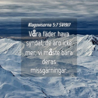 Picture 04 - Klagovisorna 5:7 SV1917 - Våra fäder hava syndat, de äro icke mer, vi - Bible Verse Picture