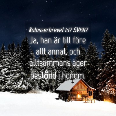 Picture 04 - Kolosserbrevet 1:17 SV1917 - Ja, han är till före allt annat, och - Bible Verse Picture