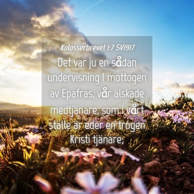 Picture 04 - Kolosserbrevet 1:7 SV1917 - Det var ju en sådan undervisning I mottogen av - Bible Verse Picture