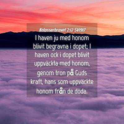 Picture 04 - Kolosserbrevet 2:12 SV1917 - I haven ju med honom blivit begravna i dopet; I - Bible Verse Picture