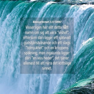 Picture 04 - Kolosserbrevet 2:23 SV1917 - Visserligen har allt detta fått namn om sig att - Bible Verse Picture