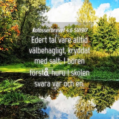 Picture 04 - Kolosserbrevet 4:6 SV1917 - Edert tal vare alltid välbehagligt, kryddat med - Bible Verse Picture